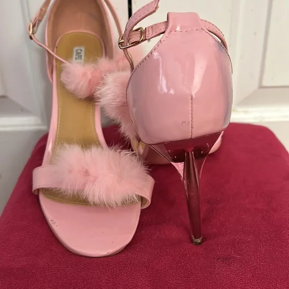 Cape Robbin Pink Heels with Fluffy Accents - Picture 4 of 5